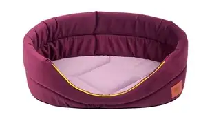 ZOOexpress лежанка овальная для собак и кошек "Ампир", мебельная ткань (лиловый/баклажан)