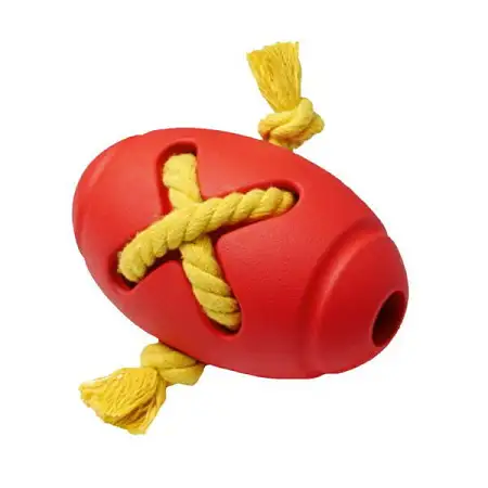 Купить homepet silver series игрушка для собак мяч регби с канатом красный  каучук