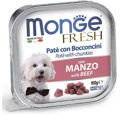 Monge Dog Fresh влажный корм для взрослых собак всех пород с говядиной (ламистер)